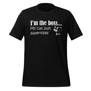 I'm the boss... My cat just supervises t-shirt - Image 2